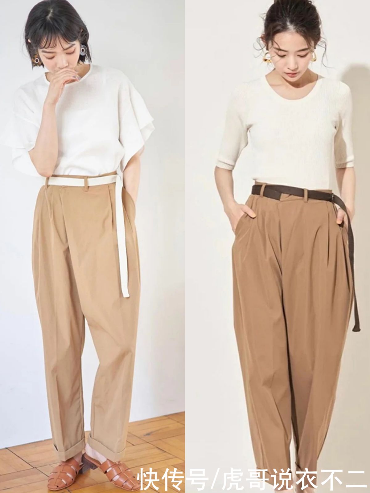 明度|再不会打扮的女人也别一身黑，夏季卡其色这样穿，简约优雅又气质