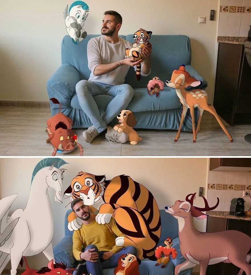 现实生活中|他将迪士尼动画明星“请”进家门,一系列小插曲,令人捧腹
