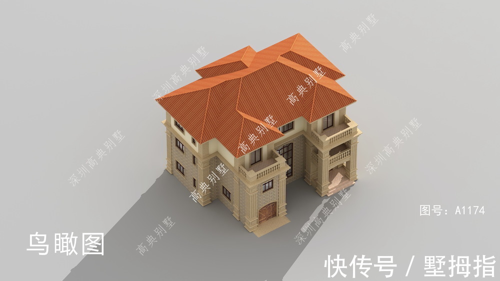 欧式别墅|这款三层欧式别墅,简单清爽,大方得体,适合现代人建。