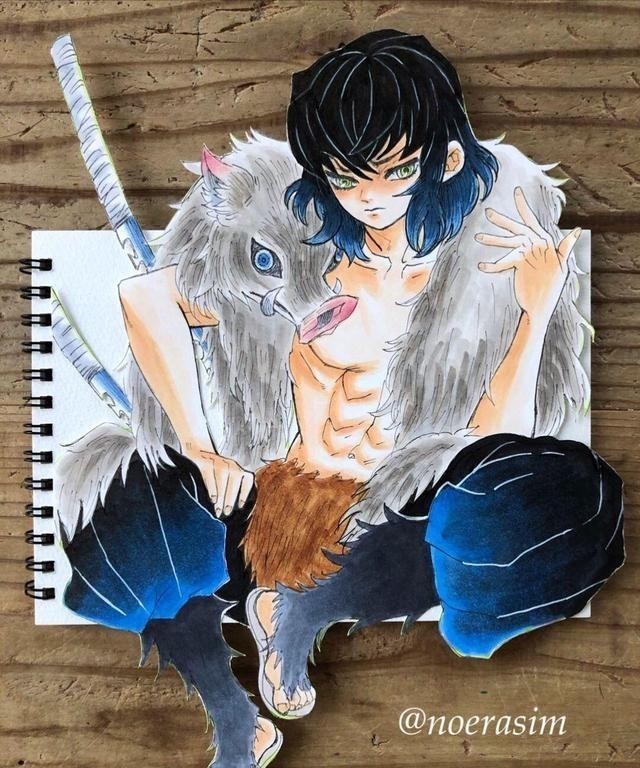 惊艳|大神手绘《鬼灭之刃》,精准还原漫画角色,丰富色彩超惊艳