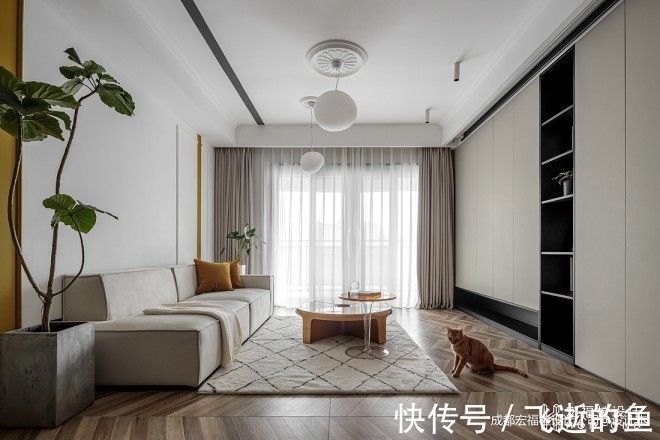 轻食简餐|90平米2居室如何做到潮流混搭风
