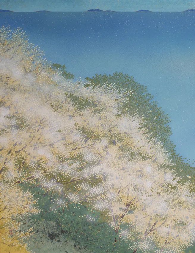 画家#这位日本画家的画有一种静谧的精致感,唤起一种沉思、空灵的感觉