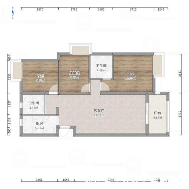 木质|107平极简现代风三居室，简简单单回归生活本质才是真