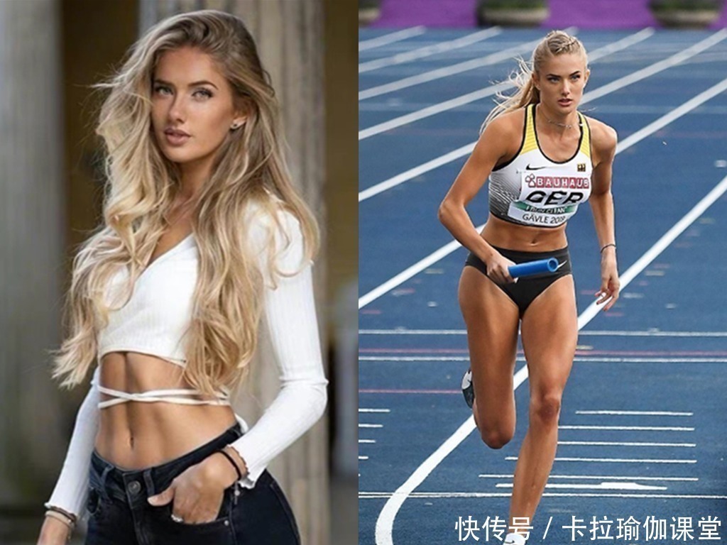 动作|98年德国短跑运动员,甜美脸蛋+搓衣板式的腹肌,身材秒杀超模