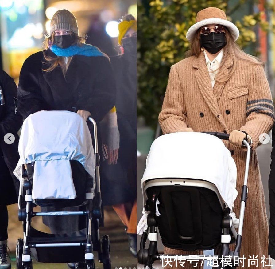 超模Gigi秀迷惑街拍！上身穿臃肿羽绒服秀腰，被嘲身体像拼接