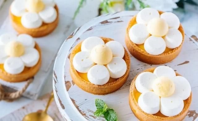 甜点|优美西点の雏菊柠檬挞,清新雏菊的七夕“暗恋”甜点~