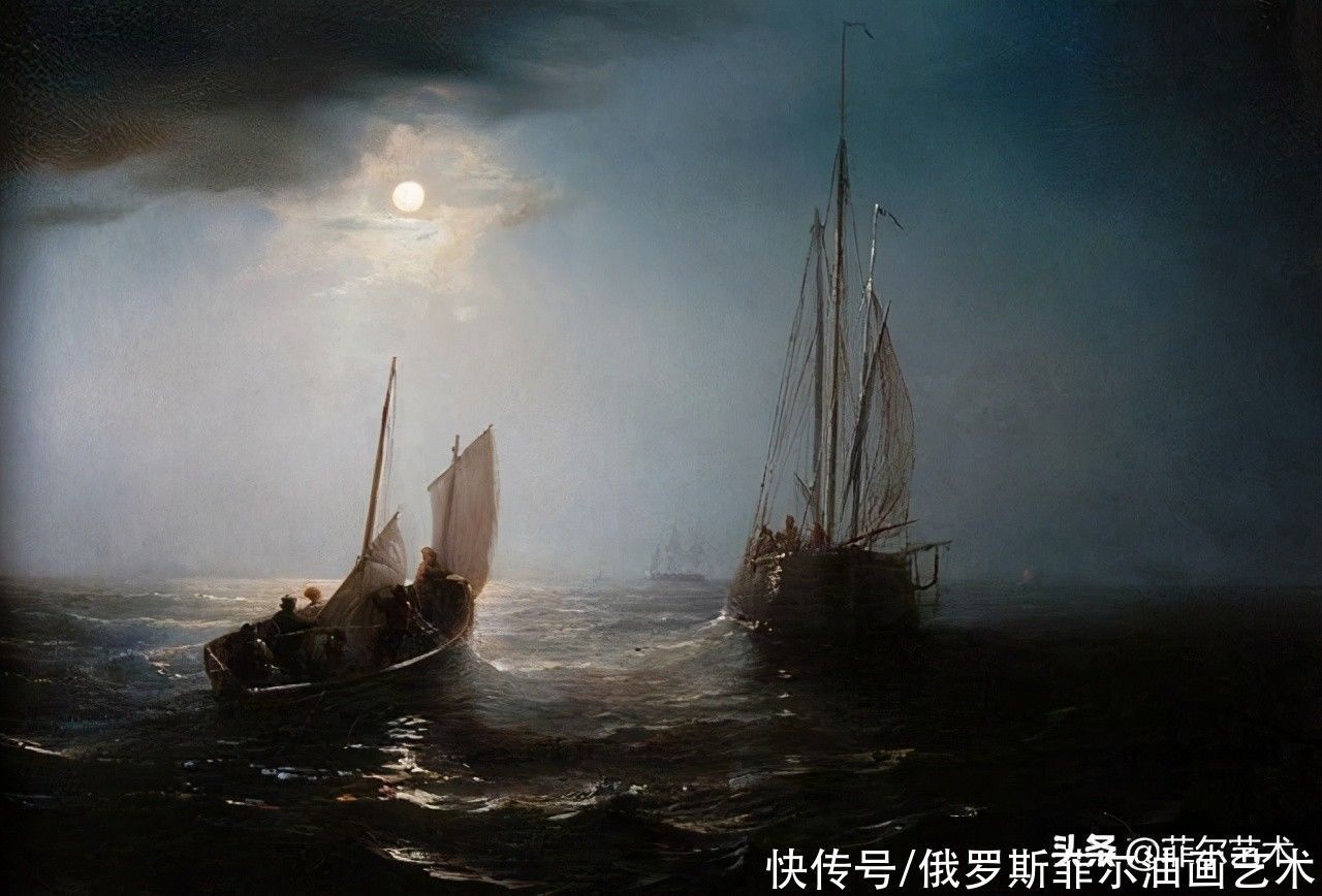 浪漫主义！法国画家让·安托万·西奥多·德古丁海战、海景油画艺术作品欣赏