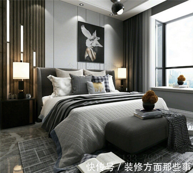 质感|?139平米现代灰色四居室,客餐厅设计有质感,大理石+木质