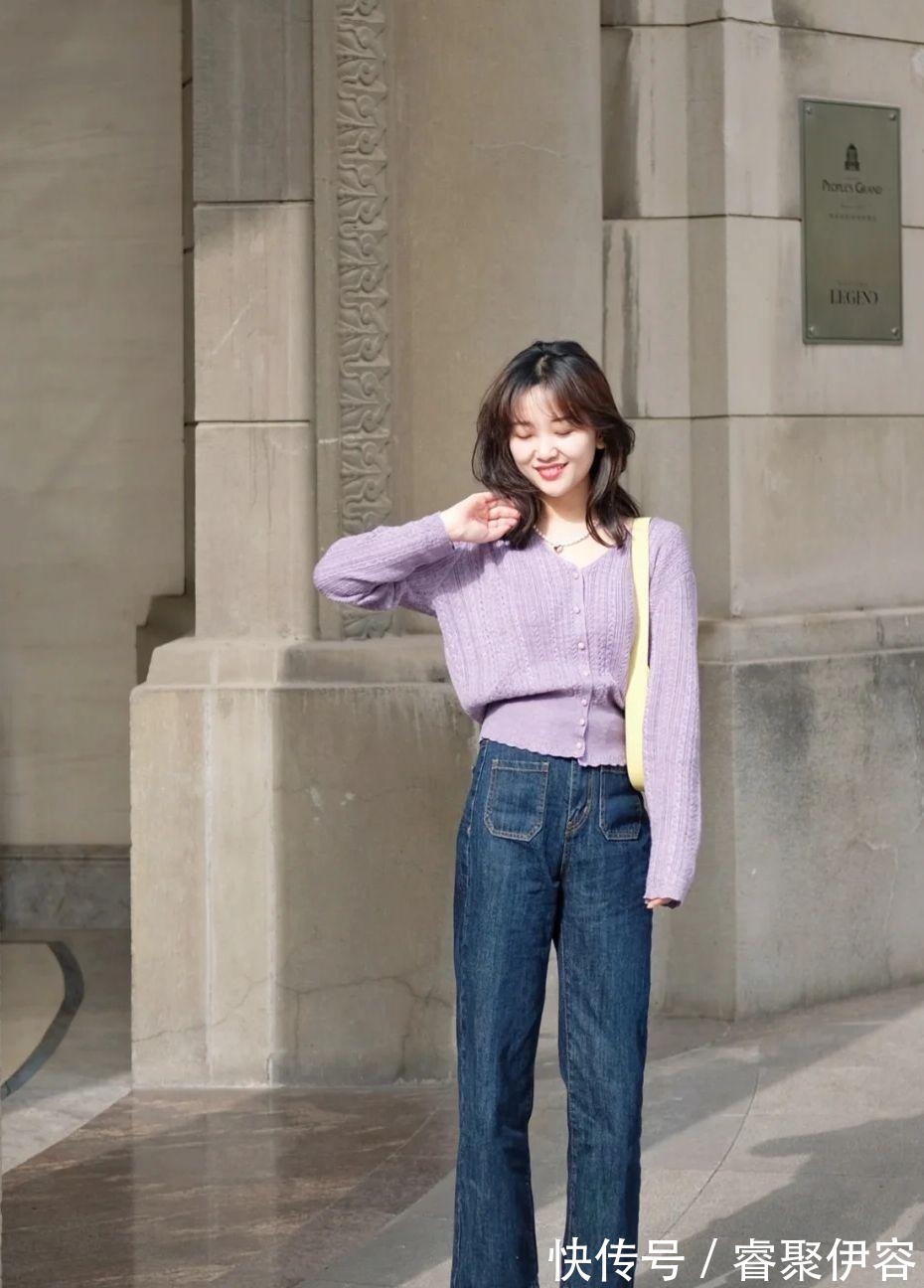 v领|奶奶衫,才是女人该有的秋装!搭配这3种下装,美的高级优雅