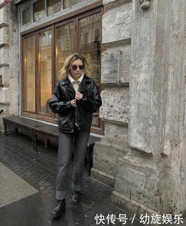 3种牛仔裤穿法,不露脚踝也显腿瘦,保暖时尚都有了