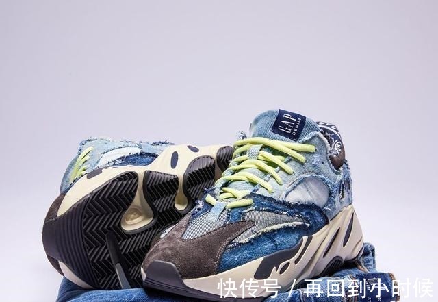 gap 国外大神爆改Adidas Yeezy 700,蓝调丹宁与色落元素的碰撞!