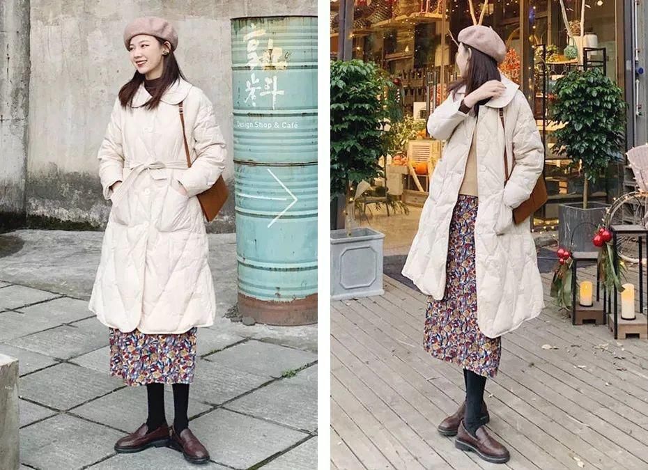 羽绒服+裙子=2021年最王炸组合,早穿早美!