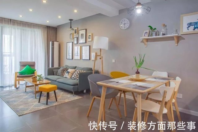 餐酒柜|96平现代风二居室,客餐厅连在一起协调又耐看