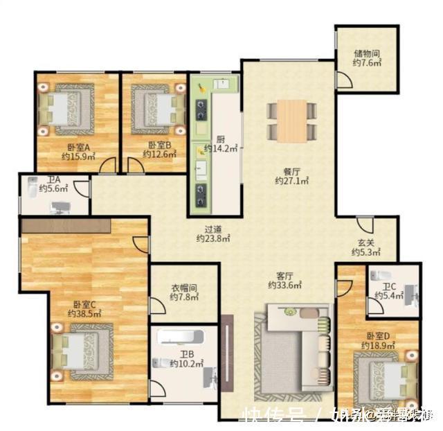 收纳|参观230㎡大平层，房子大就是任性，简单装修都非常大气显档次