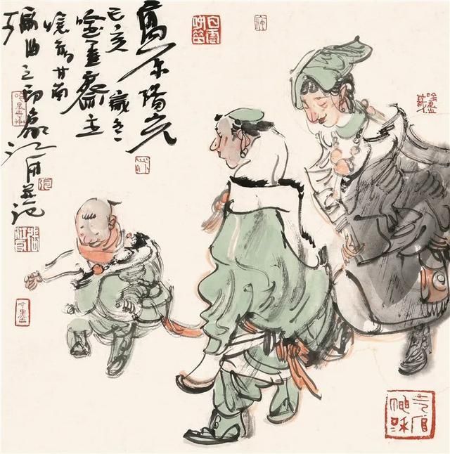  国画|中国国家画院副院长、张江舟国画人物画作品欣赏