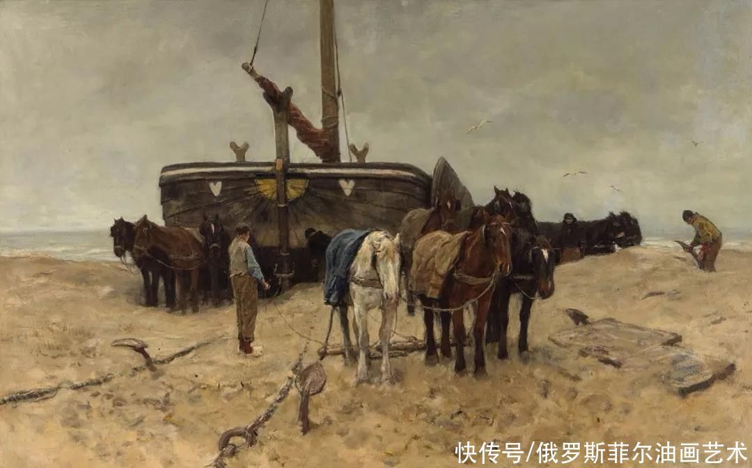 盛开的桃花|荷兰画家,海牙画派的代表人物~梵高妹夫的风景油画作品欣赏