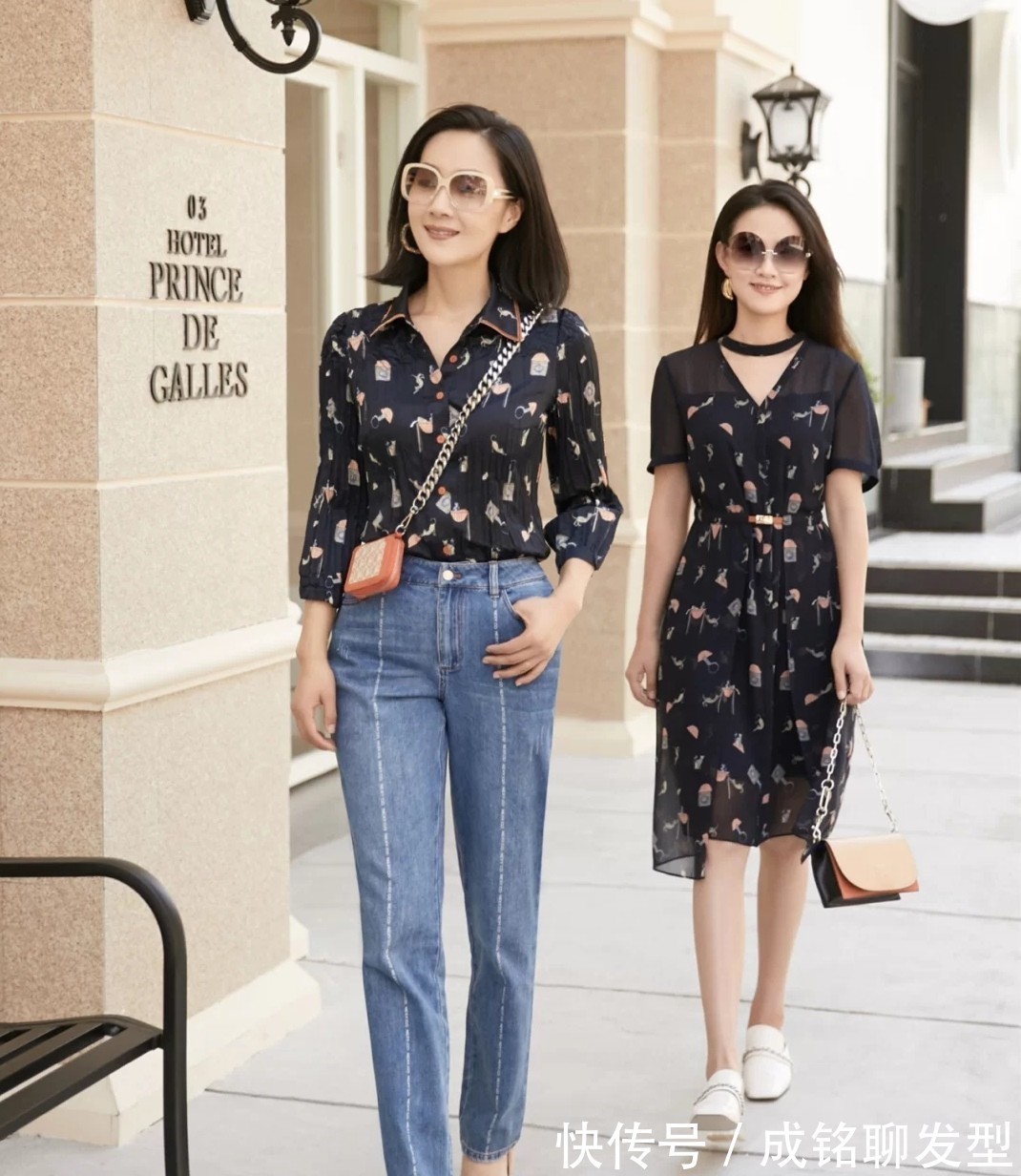 裤装|别再让妈妈穿得太老气,学这几对母女的时尚穿搭,减龄还不显老