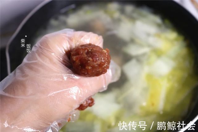 冬瓜|白菜和冬瓜一锅煮,搭配自制肉丸太好吃,每人一碗,连汤也不剩