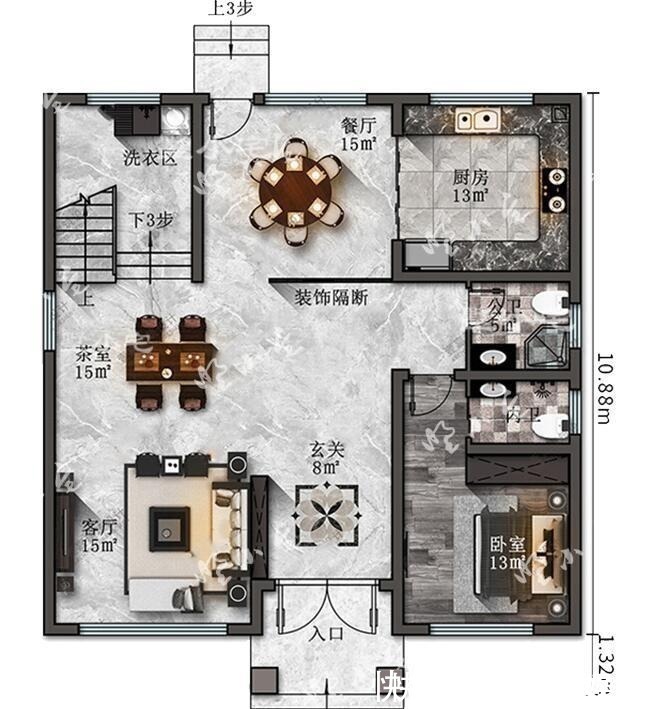 首层|农村建房,这套10X10米户型火了,舒适性卧室加露台超级实用