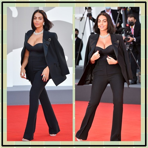 西装套装|C罗的女友身材太好了, 搭配外套都很妩媚, 能秀出自身女人味