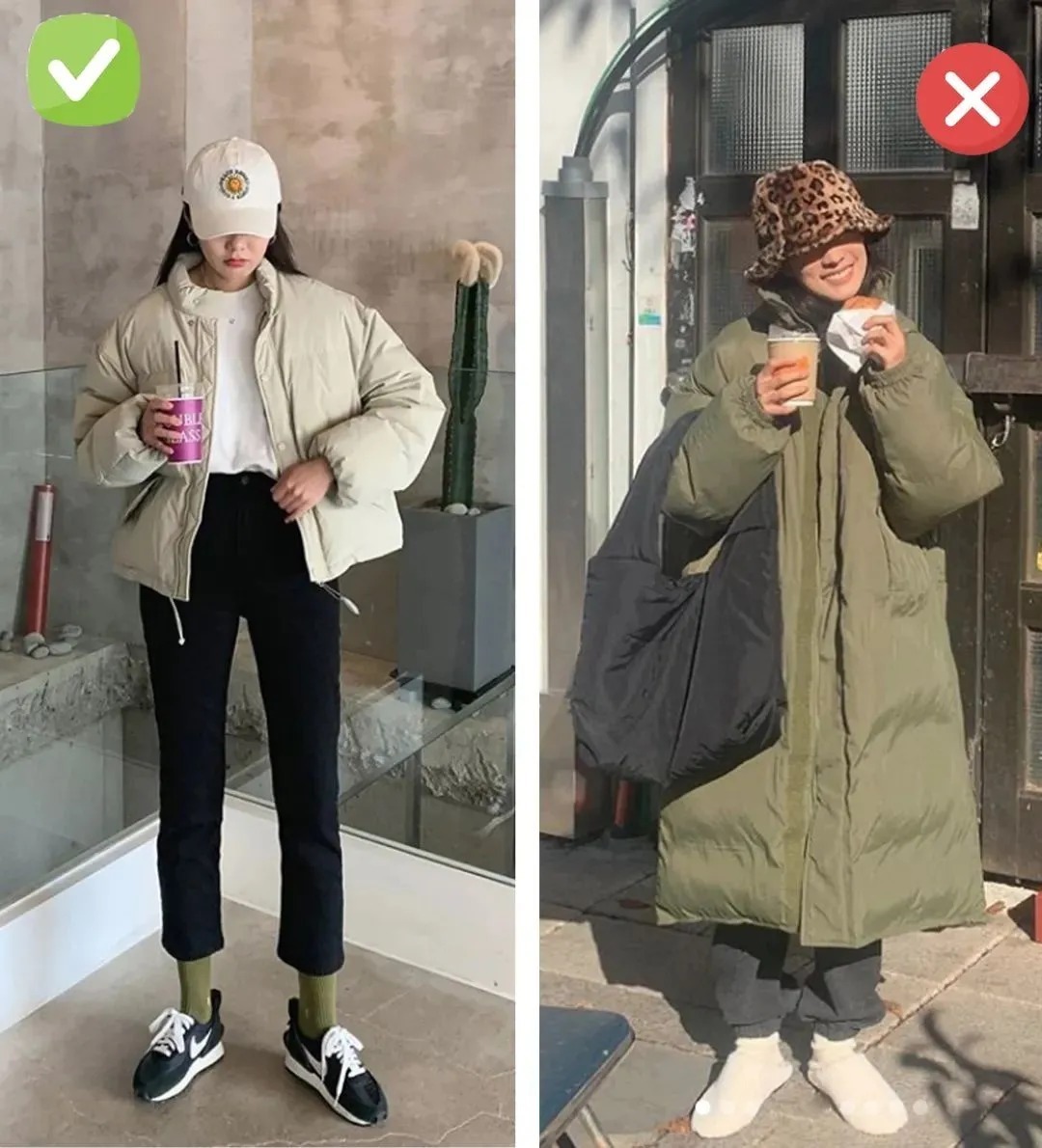 小个子|小个子女生,在冬季穿羽绒服选择多长才合适?