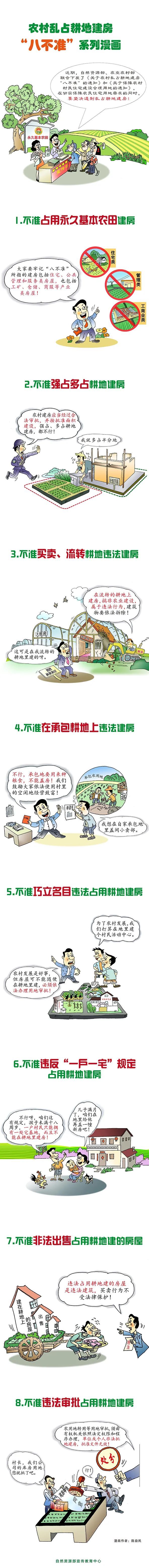 农村乱占耕地建房“八不准”系列漫画