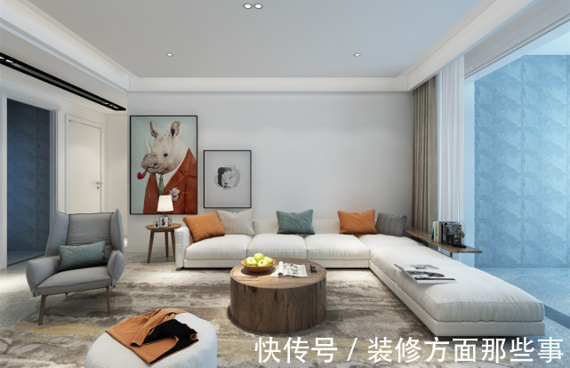 三居室|127平现代风三居室,大面积留白来让空间变得简洁、明亮