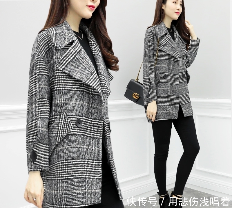 冬季新款宽松毛呢外|大年初一怎么穿?建议大家:毛呢大衣+烟管裤+短靴,人人买得起