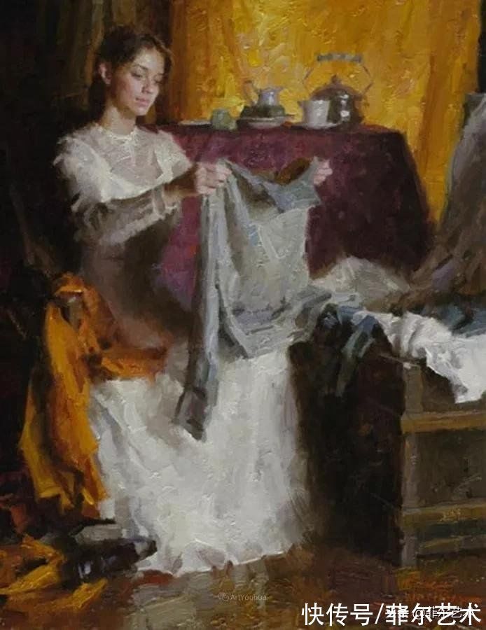 油画#色彩浓郁透明感富有表现力与感染力~画家摩根·威斯特林油画欣赏