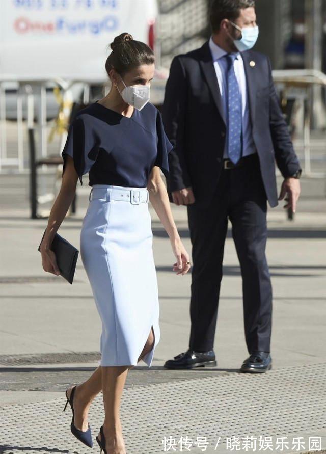 上衣|西班牙王后的半裙穿搭真美,五六十岁妈妈学她这样穿,显瘦有气质