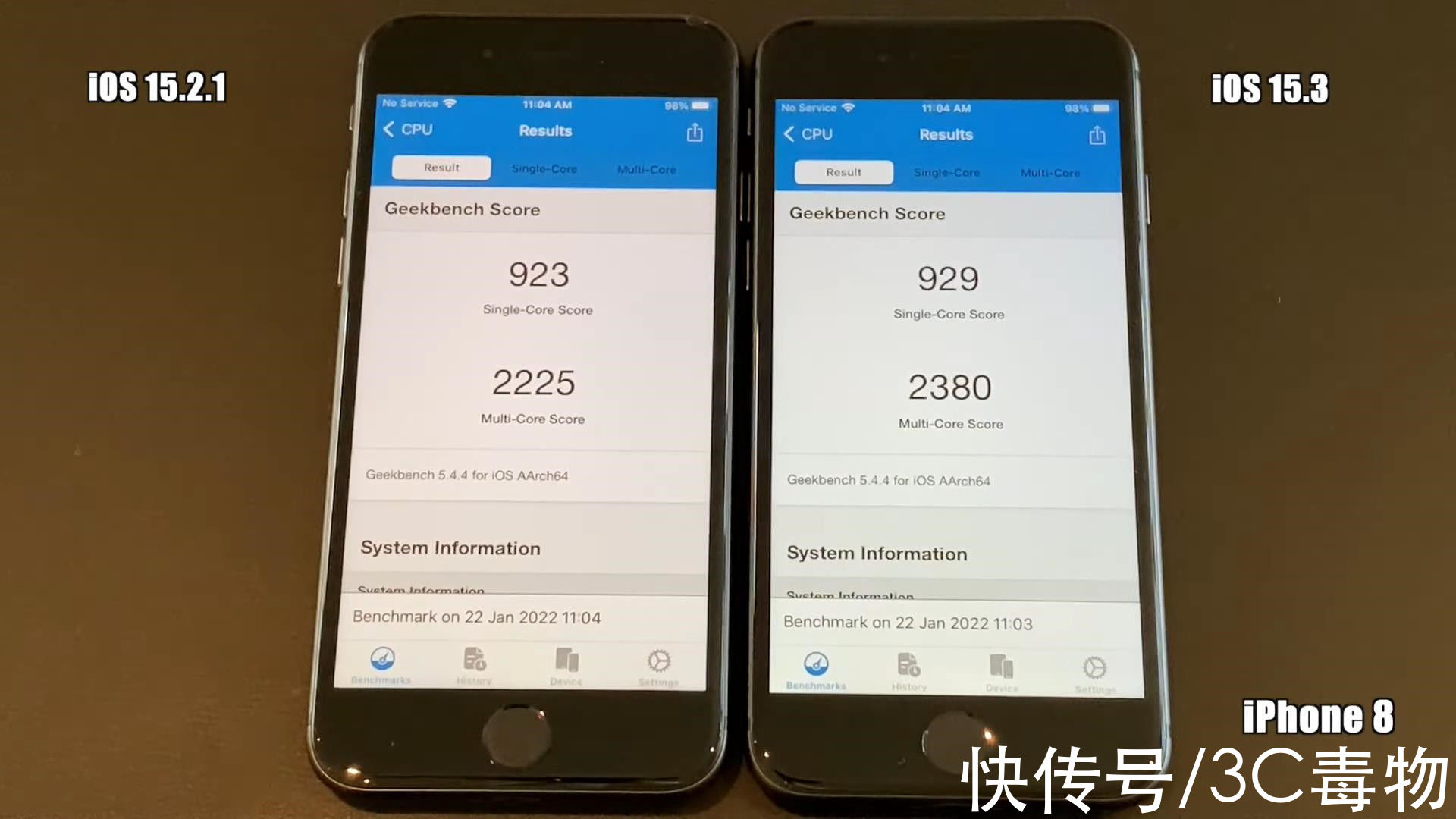 单核|iOS15.3升级后表现如何？8部iPhone实测，这几部不建议升级