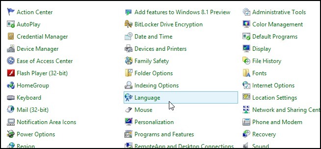 将Windows 8设置为按应用程序输入语言模式