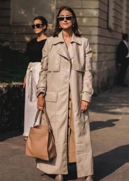 ?西装+裙子,风衣+裙子,今春这么穿也太好看了