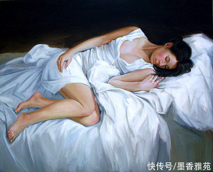 雅致|青年艺术家聂义武人体油画中的少女，有着古典雅致的纯美气息