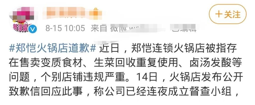 明星|明星开店问题多,郑恺名下的火锅店再出问题,原因为哪般