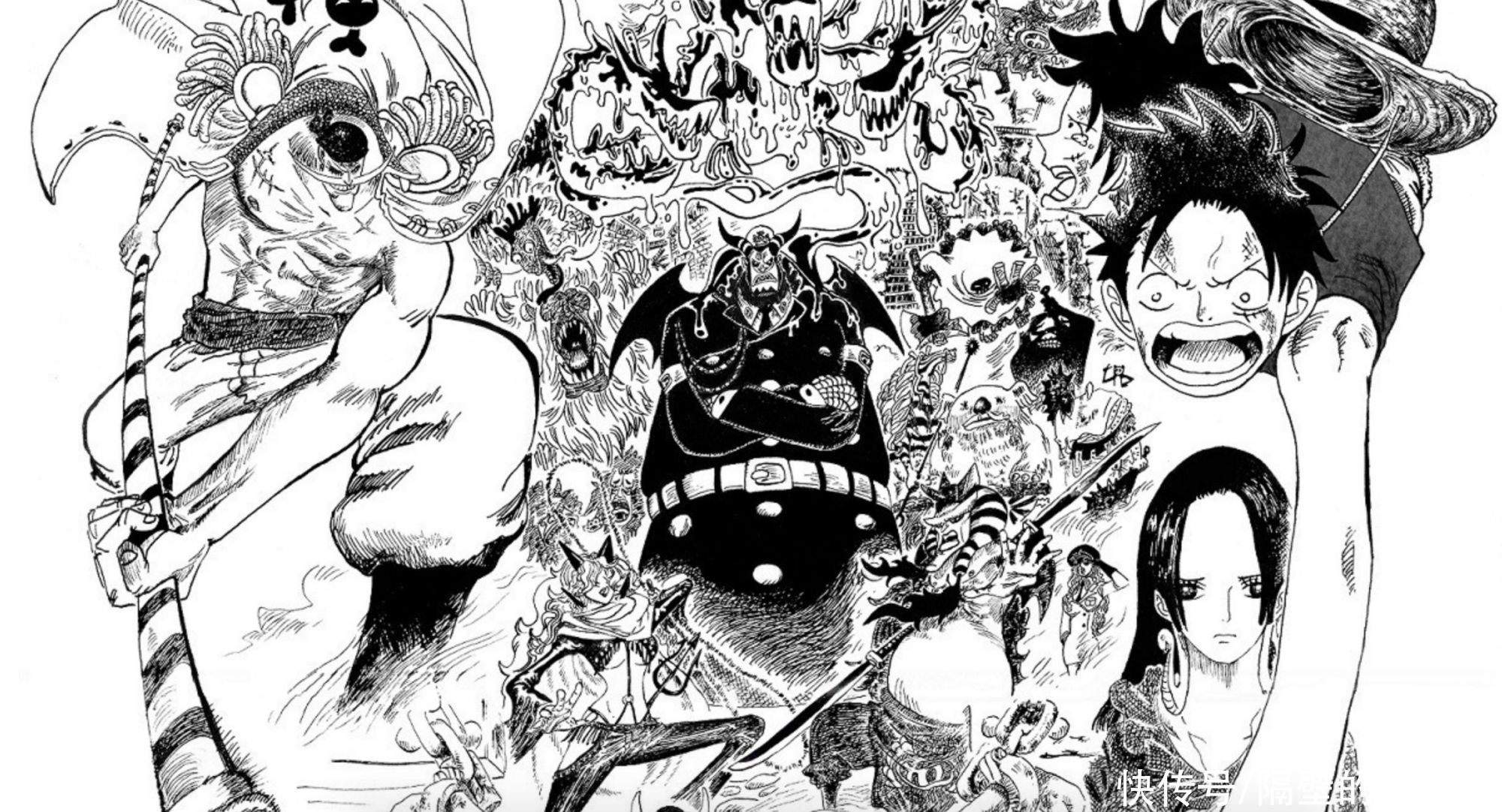 顶上战争|海贼王：一张图概括“顶上战争”，场面太壮观，C位是黑胡子