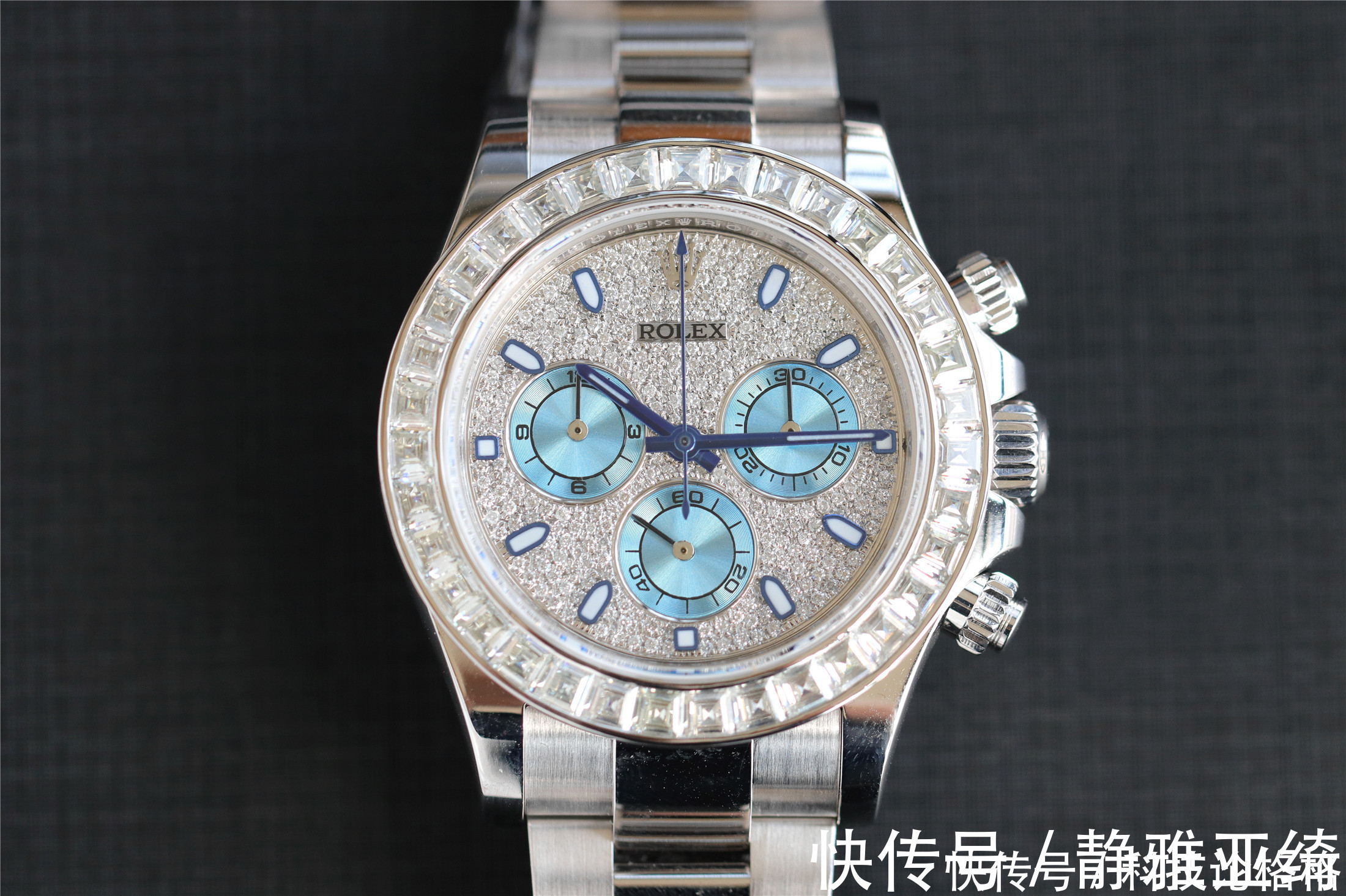 劳力士|大v腕表 劳力士迪通拿改装后镶钻冰糖迪腕表!迪通拿后镶钻莫桑钻圈口!