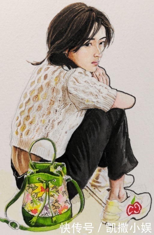 意象派$张子枫画画被嘲小学生作品,看清地上5幅成品,美术生都惭愧不已