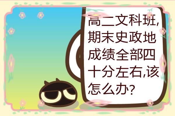 高二文科，期末考试政治、历史和地理成绩四十分左右，该怎么办？