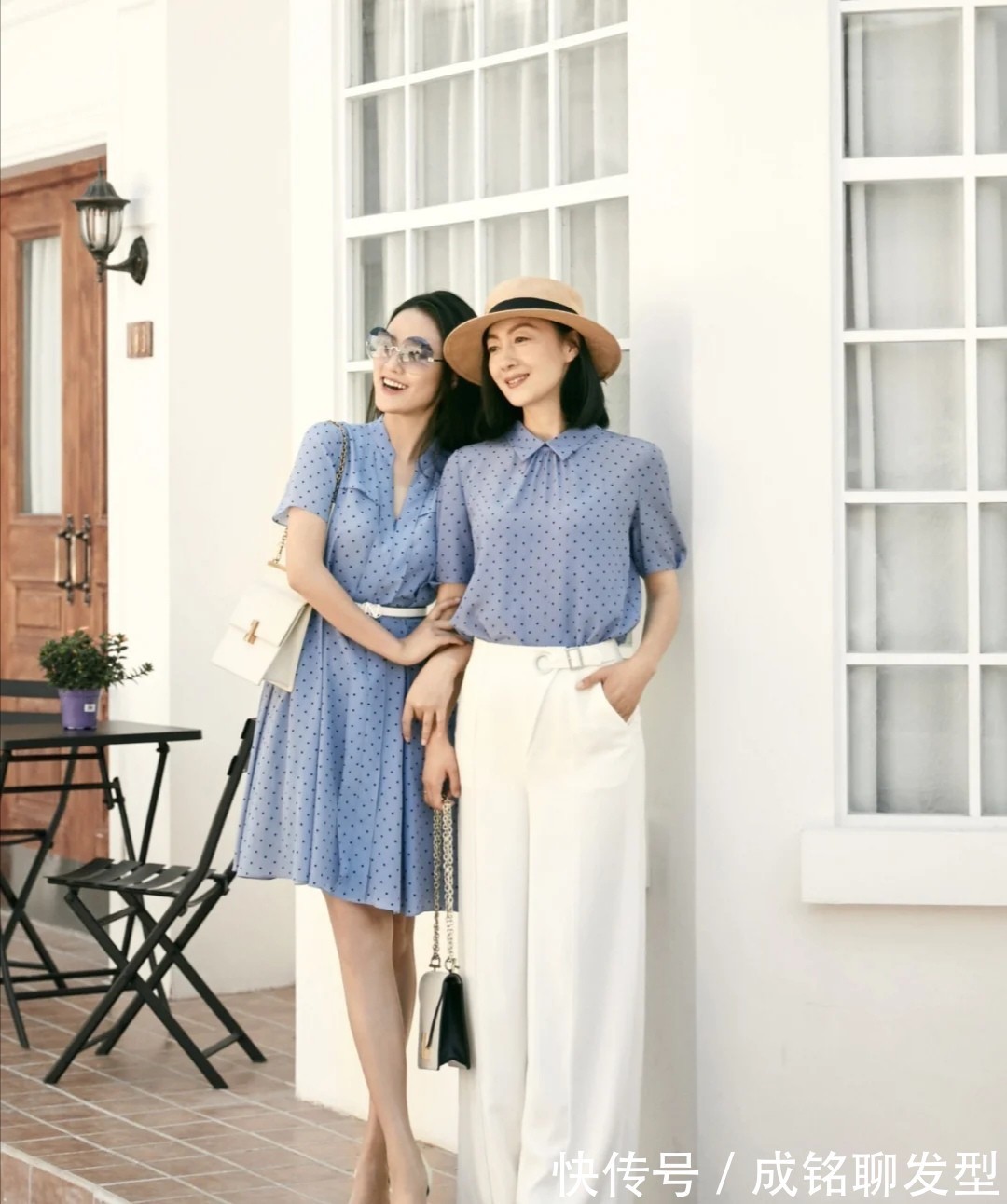 裤装|别再让妈妈穿得太老气，学这几对母女的时尚穿搭，减龄还不显老