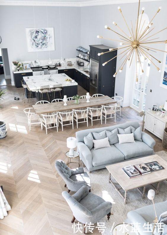 餐厅|我要有钱也买横厅户型,沙发不靠墙,餐厨一字排开,越看越高级