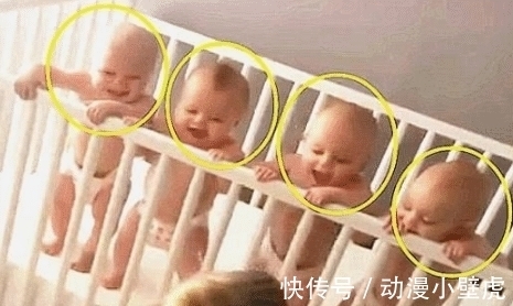 婴儿床|四胞胎宝宝睡醒站一排等妈妈, 看到妈妈走过来, 全都不淡定了!
