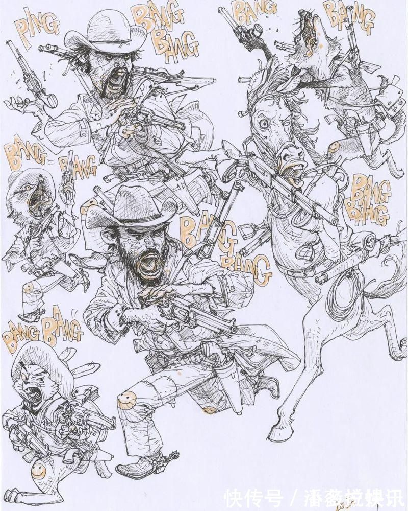 金政基!每天坚持画12个小时,“速写之神”金政基的无草稿速写