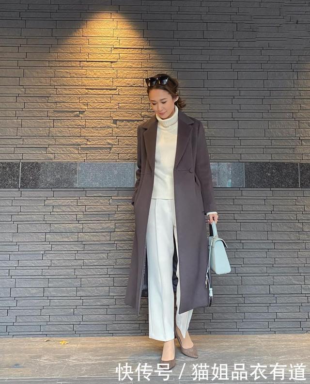 大衣配针织衫虽然经典，但前提是选对裤装，这3种日本博主抢着穿