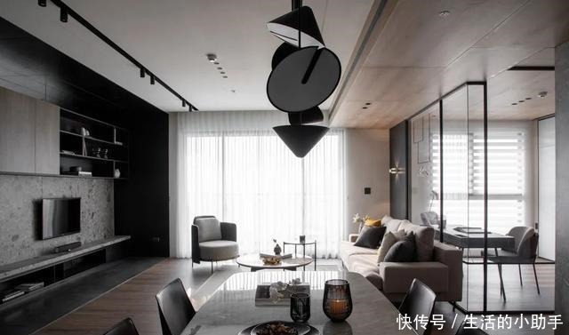 客餐厅|140㎡现代极简,稳重简洁的空间,年轻舒适的体验!