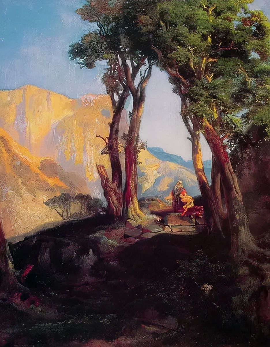 科罗拉多大峡谷@风景画家和蚀刻家托马斯·莫兰的精典油画作品