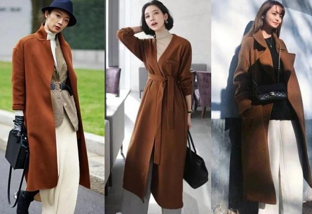高跟鞋 40岁的女人适合焦糖色的大衣，这样的大衣搭配什么裤子显年轻