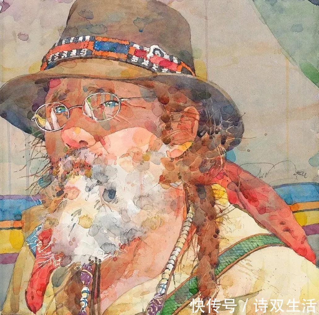 艺术学院&他笔下的人物生动活泼,色块叠加的恰到好处!