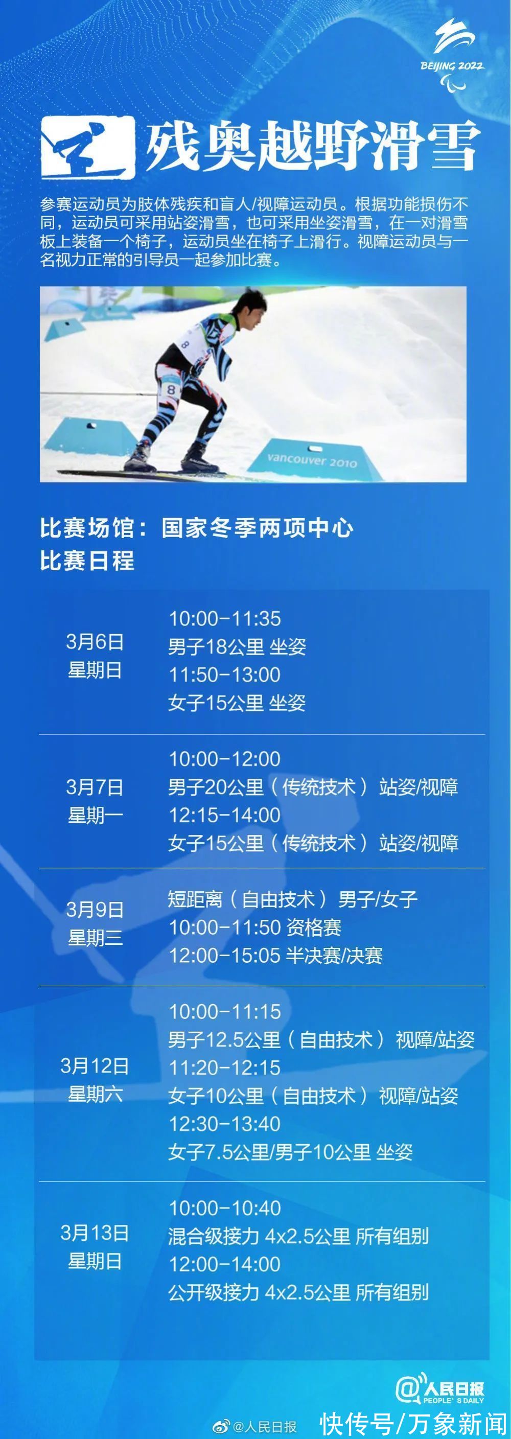 冬残奥会|收藏！北京冬残奥会赛程来了