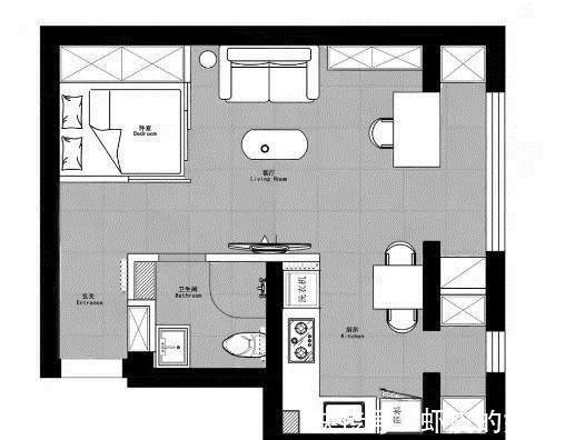 简约风|49平简约风一居室简约与宁静感,粗犷中又多了几分温和细腻